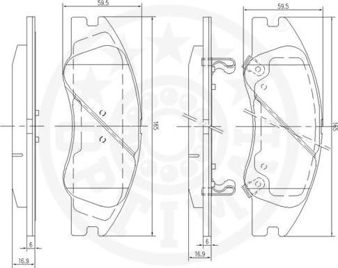 Optimal 12260 - Brake Pad Set, disc brake autospares.lv