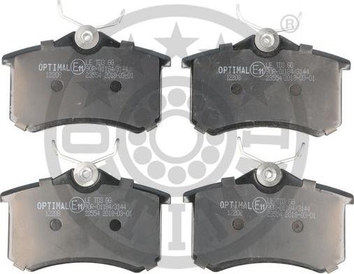 Optimal BP-12208 - Brake Pad Set, disc brake autospares.lv