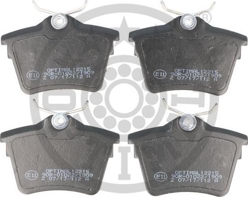 Optimal 12215 - Brake Pad Set, disc brake autospares.lv