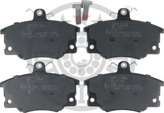 Optimal 12741 - Brake Pad Set, disc brake autospares.lv