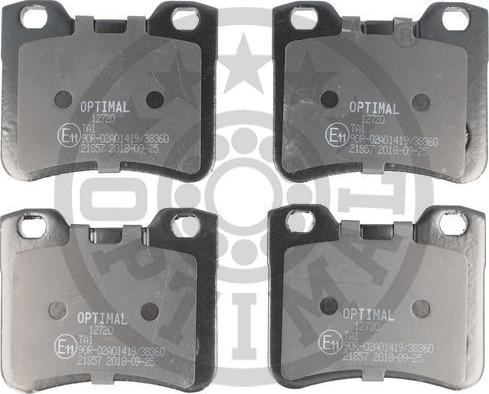 Optimal 12720 - Brake Pad Set, disc brake autospares.lv