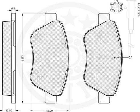 Optimal 85801 - Brake Pad Set, disc brake autospares.lv