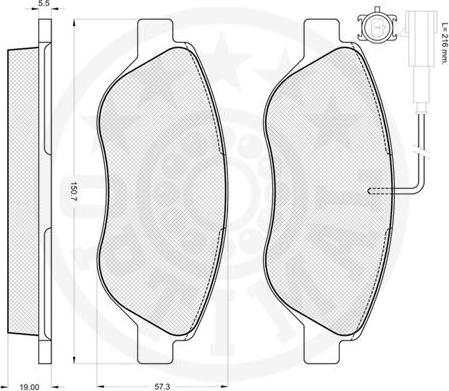 Optimal 86001 - Brake Pad Set, disc brake autospares.lv