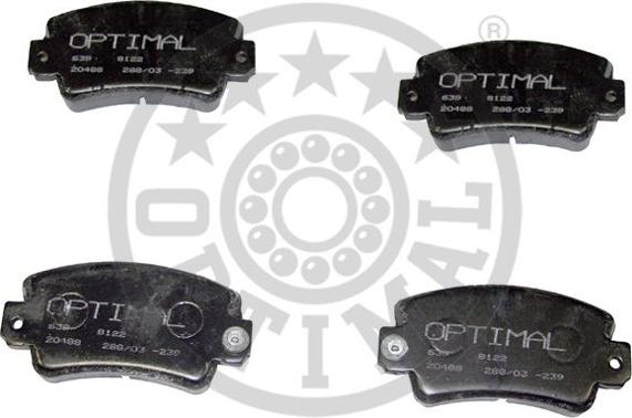 Optimal 8122 - Brake Pad Set, disc brake autospares.lv