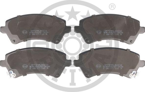 Optimal 82212 - Brake Pad Set, disc brake autospares.lv