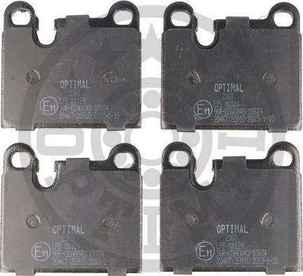 Optimal 2368 - Brake Pad Set, disc brake autospares.lv