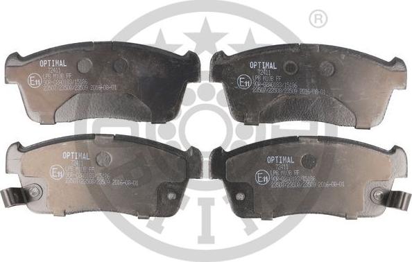 Optimal 72411 - Brake Pad Set, disc brake autospares.lv