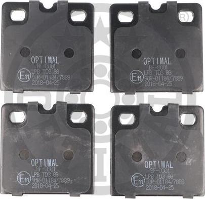 Optimal BF-0001 - Brake Pad Set, disc parking brake autospares.lv