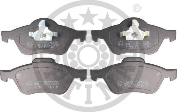 Optimal BP-96200 - Brake Pad Set, disc brake autospares.lv