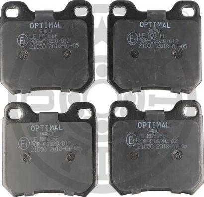 Optimal BP-09480 - Brake Pad Set, disc brake autospares.lv