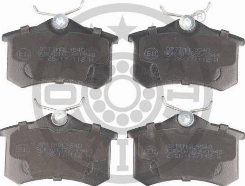 Optimal BP-09540 - Brake Pad Set, disc brake autospares.lv