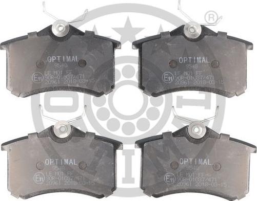 Optimal BP-09548 - Brake Pad Set, disc brake autospares.lv
