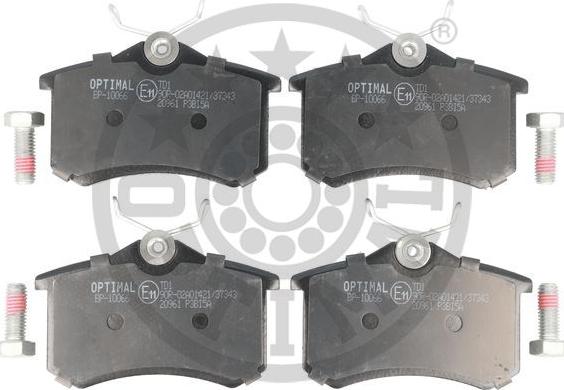 Optimal BP-10066 - Brake Pad Set, disc brake autospares.lv
