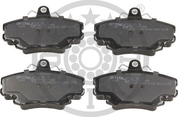 Optimal BP-10342 - Brake Pad Set, disc brake autospares.lv