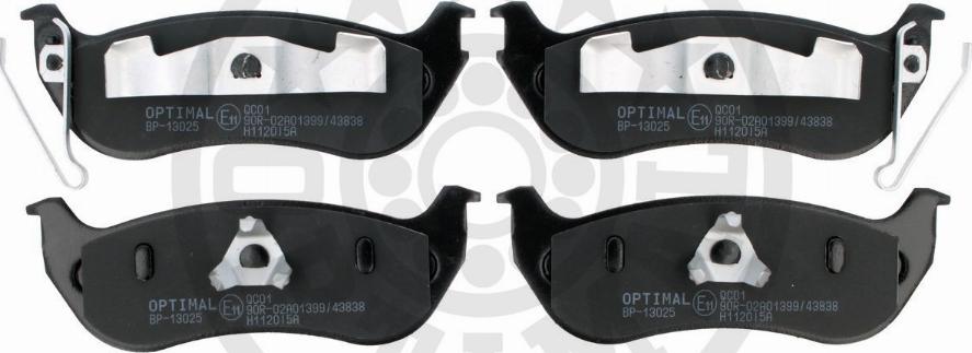 Optimal BP-13025 - Brake Pad Set, disc brake autospares.lv