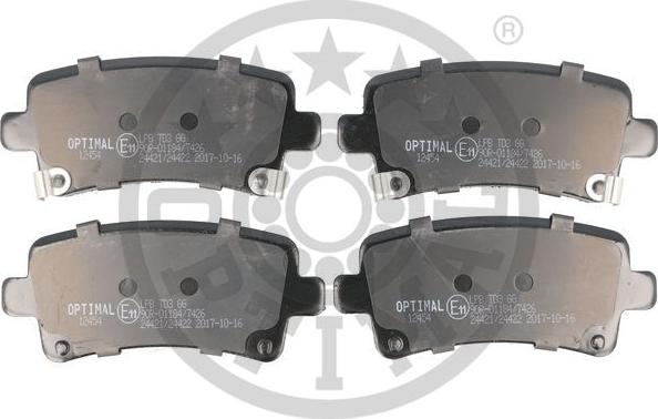 Optimal BP-12454 - Brake Pad Set, disc brake autospares.lv