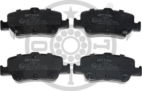 Optimal BP-12484 - Brake Pad Set, disc brake autospares.lv