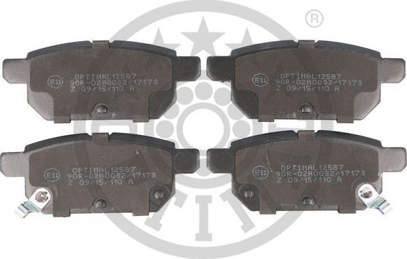 Optimal BP-12587 - Brake Pad Set, disc brake autospares.lv