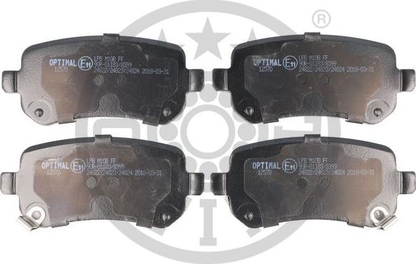 Optimal BP-12570 - Brake Pad Set, disc brake autospares.lv