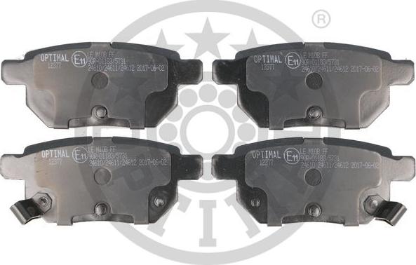 Optimal BP-12377 - Brake Pad Set, disc brake autospares.lv