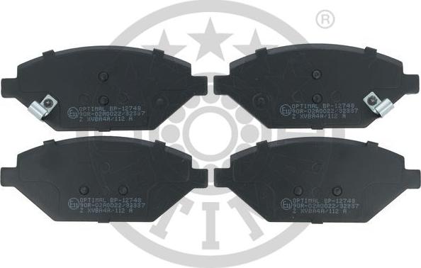 Optimal BP-12748 - Brake Pad Set, disc brake autospares.lv