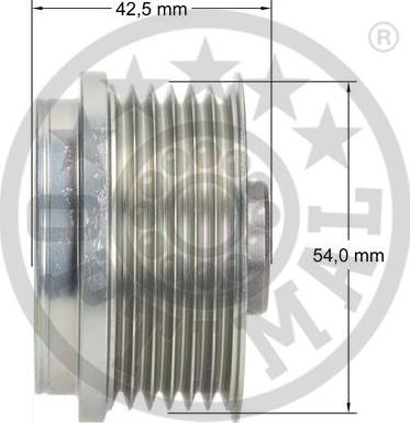 Optimal F5-1049 - Pulley, alternator, freewheel clutch autospares.lv