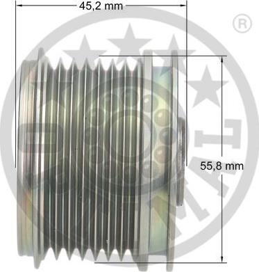 Optimal F5-1056 - Pulley, alternator, freewheel clutch autospares.lv