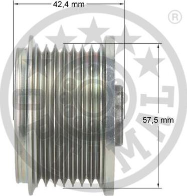 Optimal F5-1115 - Pulley, alternator, freewheel clutch autospares.lv