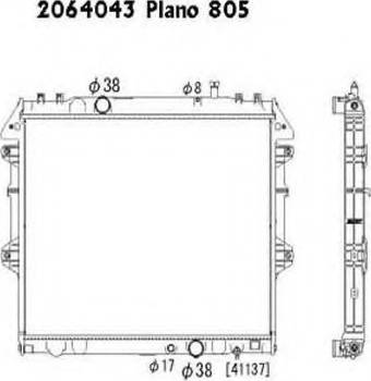 Ordonez 2064043 - Radiator, engine cooling autospares.lv