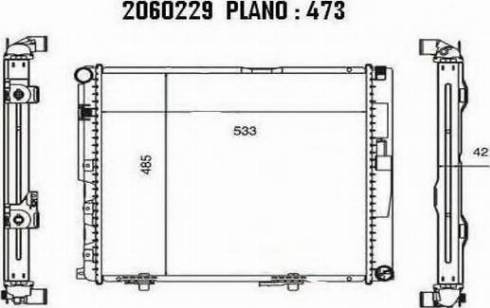 Ordonez 2060229 - Radiator, engine cooling autospares.lv