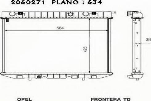 Ordonez 2060271 - Radiator, engine cooling autospares.lv