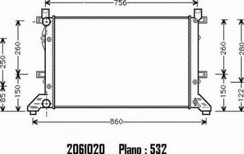 Ordonez 2061020 - Radiator, engine cooling autospares.lv