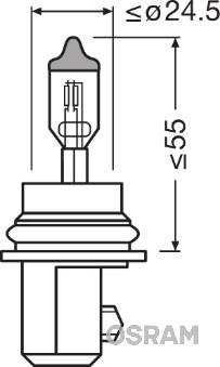 Osram 9007 - Bulb, spotlight autospares.lv