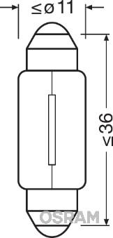 Osram 6418 - Bulb, licence plate light autospares.lv