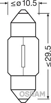 Osram 6438 - Bulb, interior light autospares.lv