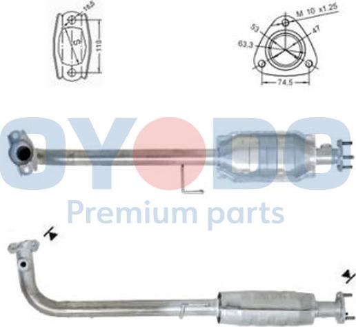 Oyodo 10N0048-OYO - Catalytic Converter autospares.lv