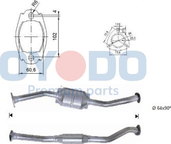 Oyodo 20N0054-OYO - Catalytic Converter autospares.lv