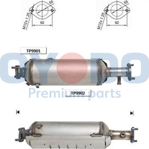 Oyodo 20N0052-OYO - Soot / Particulate Filter, exhaust system autospares.lv