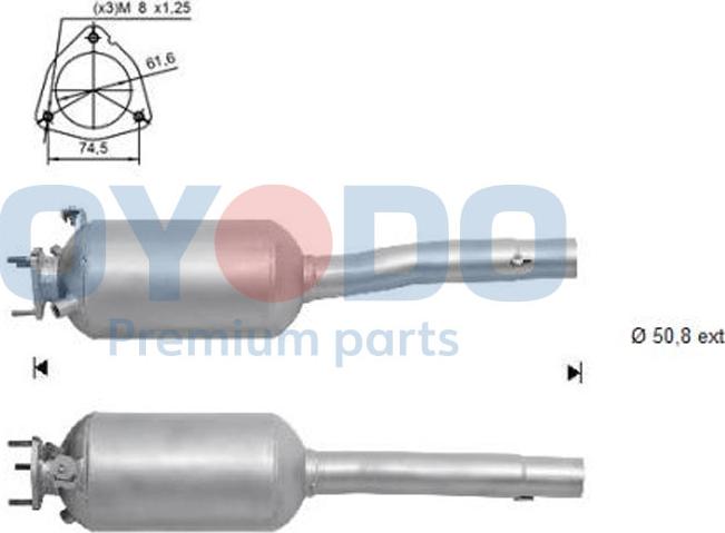 Oyodo 20N0074-OYO - Soot / Particulate Filter, exhaust system autospares.lv