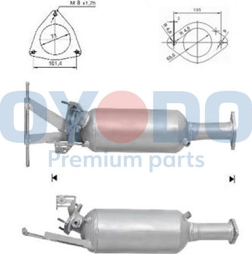Oyodo 20N0072-OYO - Soot / Particulate Filter, exhaust system autospares.lv