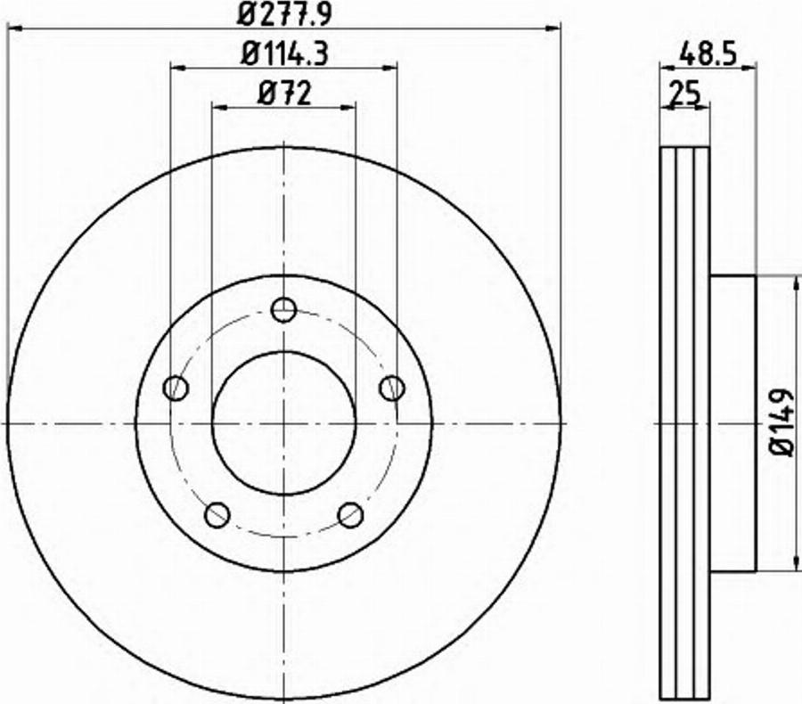 Pagid 54303PRO - Brake Disc autospares.lv