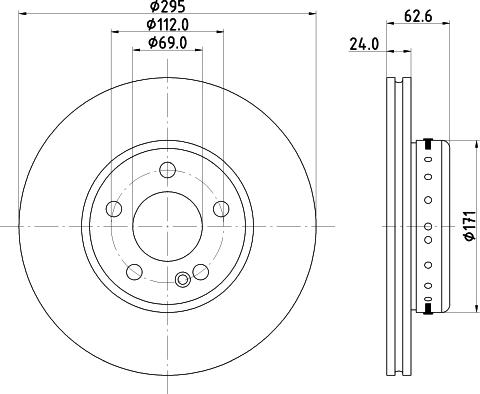 Pagid 65201HC - Brake Disc autospares.lv