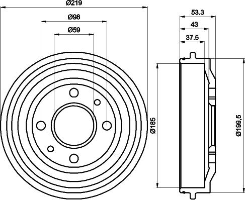 Pagid 60902 - Brake Drum autospares.lv