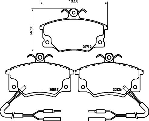 Pagid T5037 - Brake Pad Set, disc brake autospares.lv