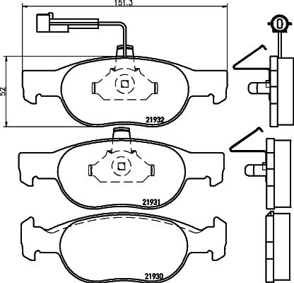 Pagid T1098 - Brake Pad Set, disc brake autospares.lv