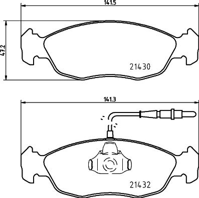 Pagid T1075 - Brake Pad Set, disc brake autospares.lv