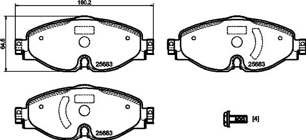 Pagid T2502 - Brake Pad Set, disc brake autospares.lv