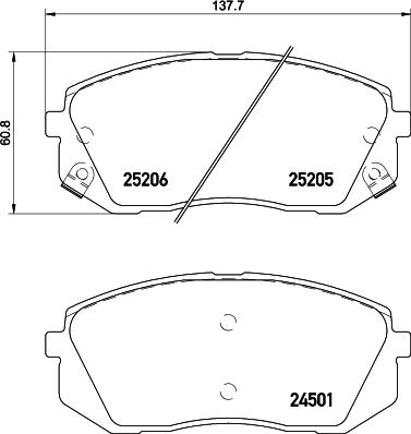 Pagid T2061 - Brake Pad Set, disc brake autospares.lv