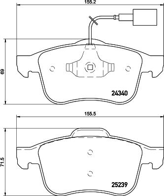 Pagid T2010 - Brake Pad Set, disc brake autospares.lv