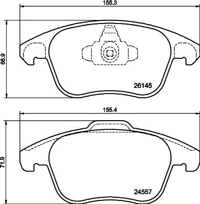 Pagid T2852 - Brake Pad Set, disc brake autospares.lv